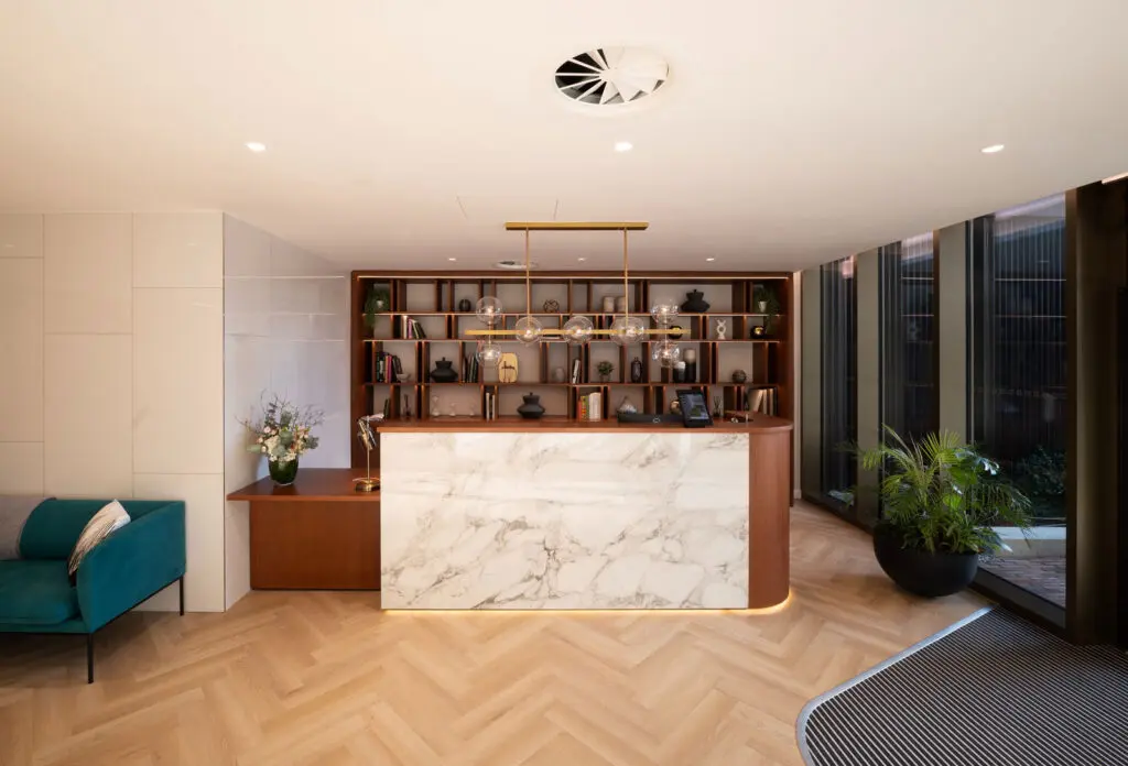 Prince-of-Wales-Drive-reception-Impervia-herringbone-Champagne-Oak