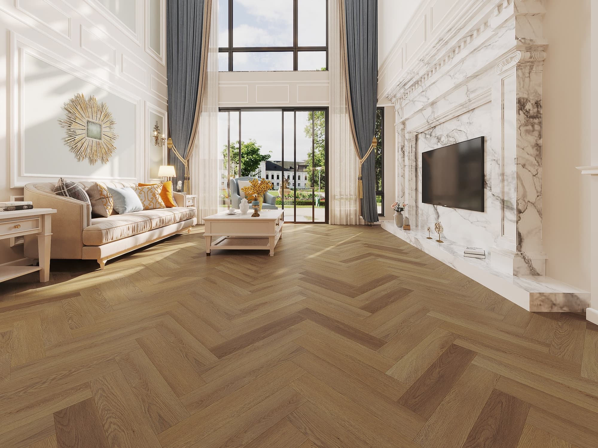 Impervia® Herringbone Parquet Mid Fumed Oak 2