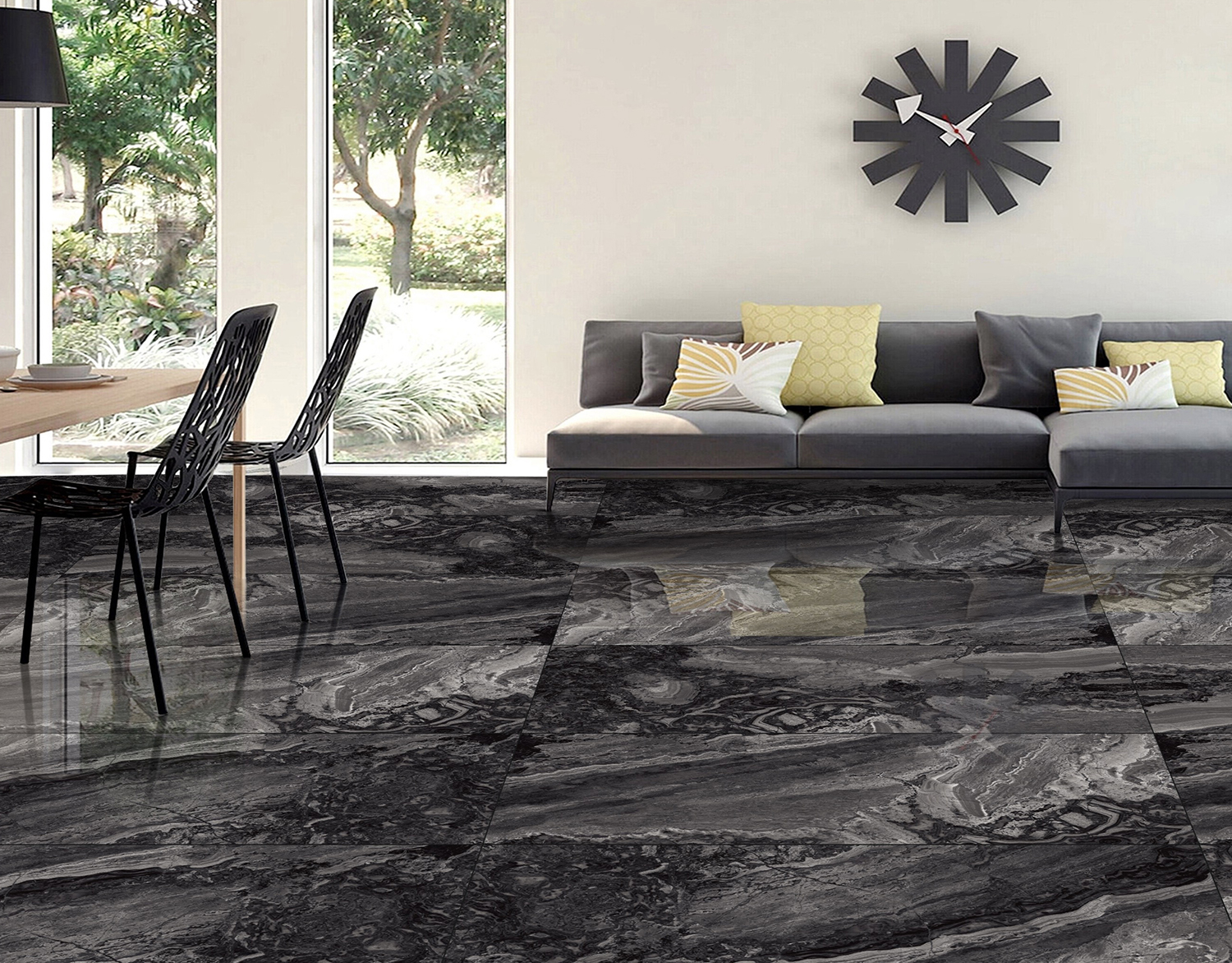 Nero Black - Glazed Porcelain Tile 1